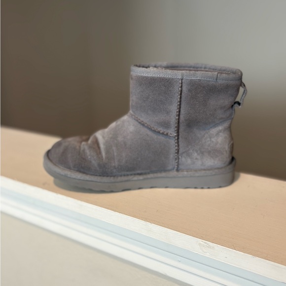 UGG Womens Classic Mini Side Logo II Boots - Lighthouse Grey Size 7 - Picture 5 of 9